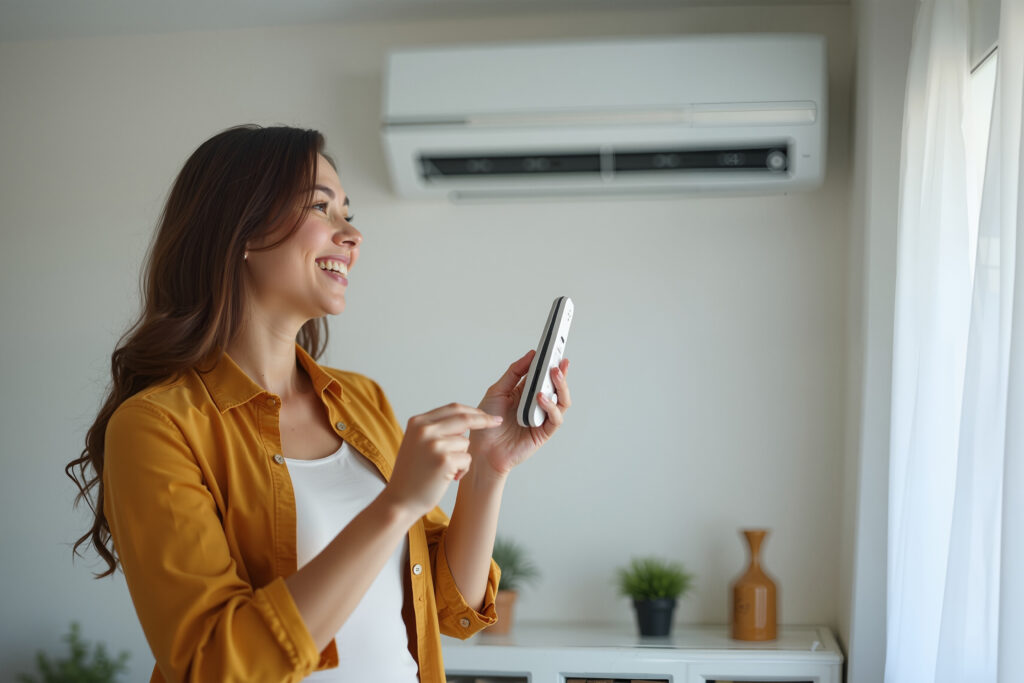woman enjoying her Ductless Mini-Split
